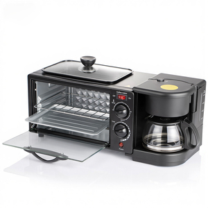 Ackiliss ACL-97671 3 trong 1 ăn sáng <span class=keywords><strong>Maker</strong></span> 1050W 7L lò Máy pha cà phê vỉ nướng PAN kiểm soát nhiệt độ đồng đều cửa kính - Product Image 5