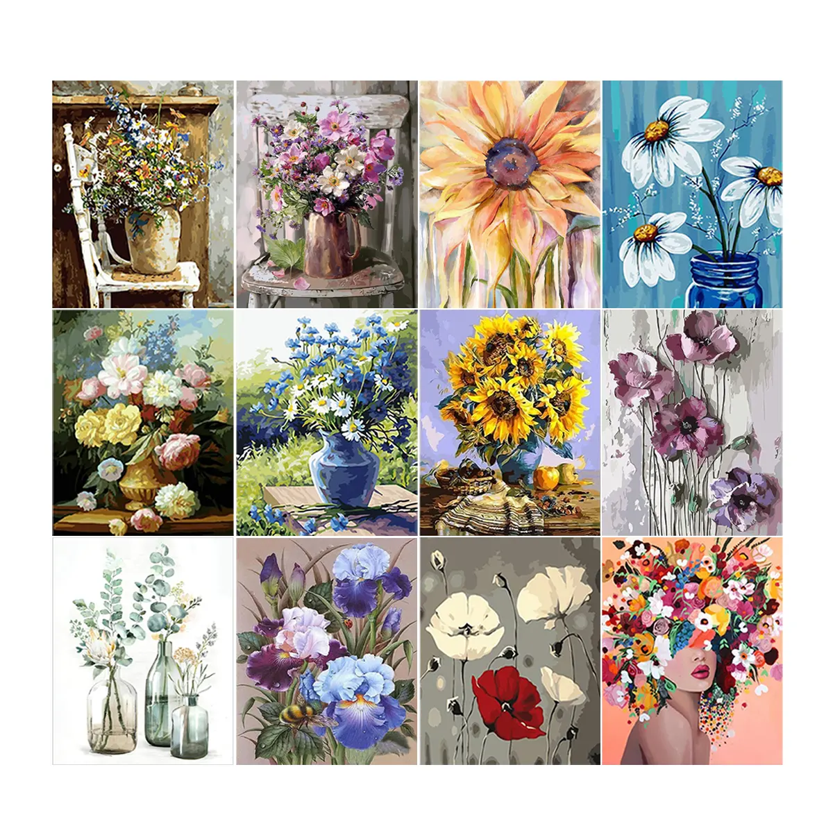 Diy Handpainted Flower Plant Landscape Painting by Numbers for Home and Office Decoration Living Room Wall Art Unique Gifts