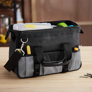 Custom Logo 12 Inch Heavy Duty <strong>Tool</strong> <strong>Bag</strong> with Wide Mouth for <strong>Tool</strong> Storage Carrier and Organizer <strong>Bag</strong> for <strong>Tools</strong>