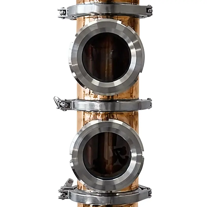 ムーンシャイン装置T2銅蒸留塔バブルプレート、プロキャップリフラックス付き