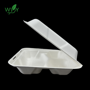 8-Inch 3-Compartment 100% biyobozunur şeker kamışı küspe tek kullanımlık tabaklar çevre dostu ve kamp ve partiler için microwacamping - Product Image 2