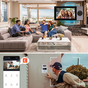 Sistema de intercomunicación de cuatro cables con timbre de vídeo con pantalla a color de 7 pulgadas, adecuado para videoportero residencial de apartamento de Villa