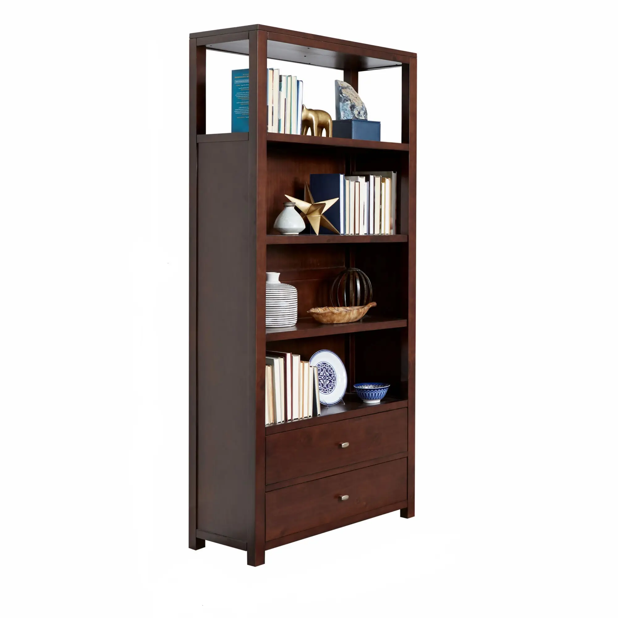 Customized Size Hot selling Kona Bookshelf with 2 Drawers for Living room Office Library Furniture from Viet Nam