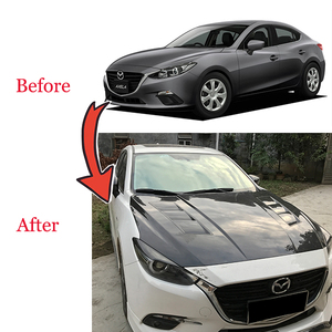 KAP MESIN SERAT KARBON untuk MAZDA 3 AXELA HATCHBACK 2014 2015 2016 2017 2018 - Product Image 1