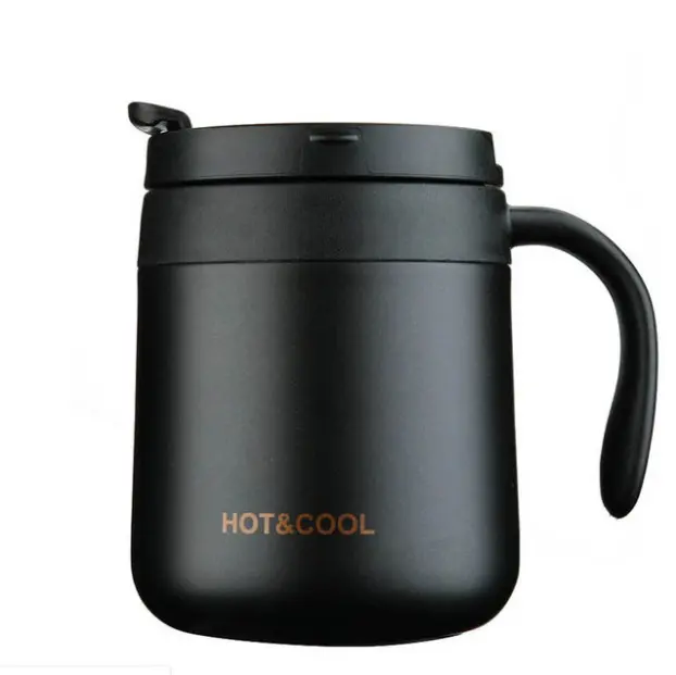 Inexpensive Stainless Steel Thermal Insulated Travel Mug 12 oz Stainless steel coffee cup Double vacuum thermos cup with handle