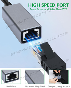 铝制USB C至以太网Thunderbolt 3/4至RJ45局域网USB C至千兆以太网1gbps适配器 - Product Image 3