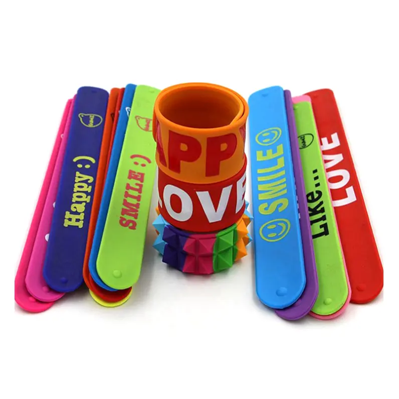 Braccialetti da polso arcobaleno in Silicone fai-da-te per famiglie di adulti e bambini artigianali morbidi e sicuri per bomboniere bracciale schiaffo