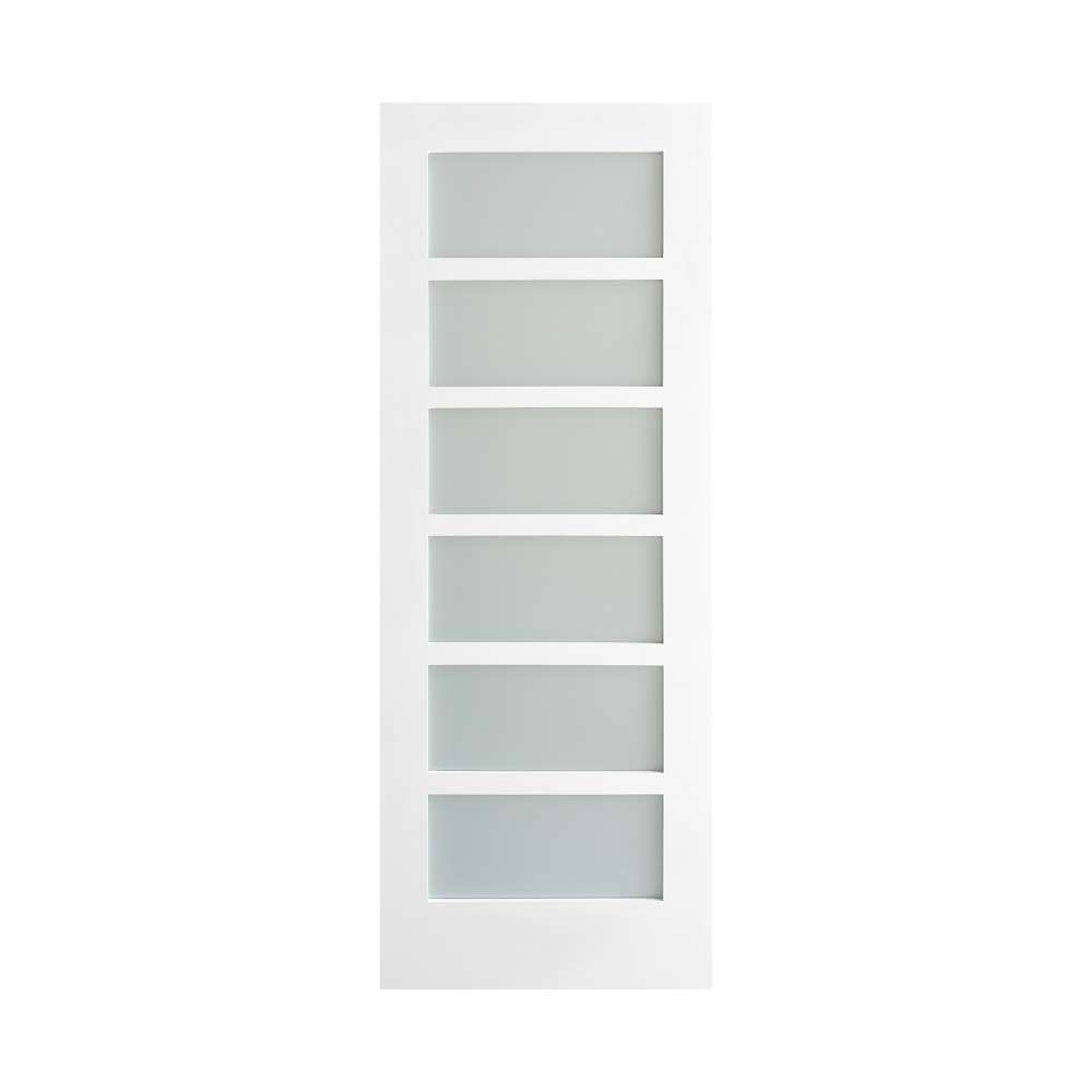 6 Lite shaker glass door