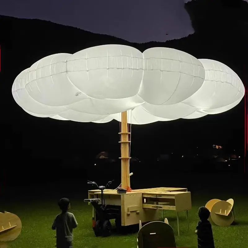 Thanh ngoài trời treo trắng LED chiếu sáng Inflatable đám mây nghệ thuật bóng điêu khắc cho quảng cáo inflatables Đảng trang trí