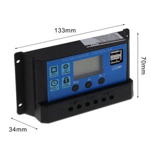 Cina fabbrica 12V 24V Auto PWM regolatore di carica solare LCD Dualusb 5V uscita regolatore del pannello solare caricabatterie - Product Image 5