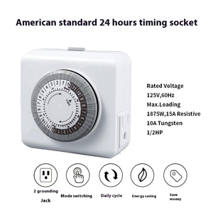 アメリカ標準24時間サイクルタイマーダブルホールタイミングソケットインテリジェントメカニカルタイムコントロールスイッチ3プラグ両方