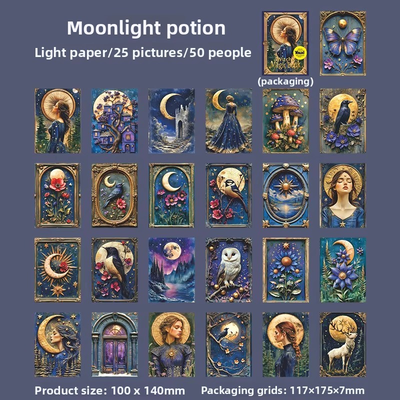 D Potion au clair de lune bleu-blanc