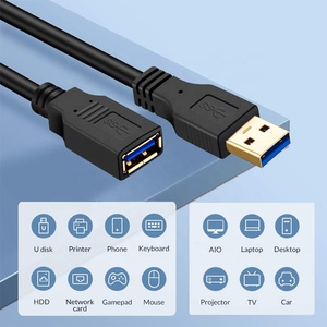 สายดาต้าต่อขยาย3.0 USB พร้อมขั้วต่อสีทองความเร็วสูงสีดำสีน้ำเงิน USB3.0 M/m/f สำหรับเครื่องพิมพ์คอมพิวเตอร์กล้องเมาส์คีย์บอร์ด - Product Image 6