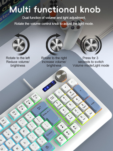 Teclado inalámbrico K93 RGB de 93 teclas para jugadores, diseño ergonómico de membrana USB tipo C con idioma inglés para uso en portátiles de escritorio - Product Image 5