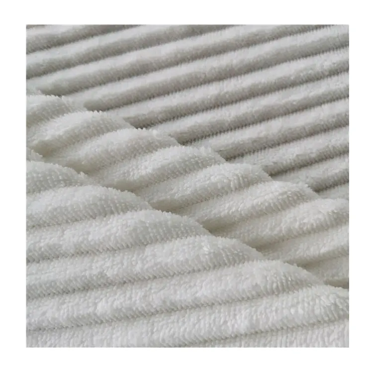 wholesale Super soft touch polyester knitted crepe pleated stripe linen fabric for Pillow Blanket