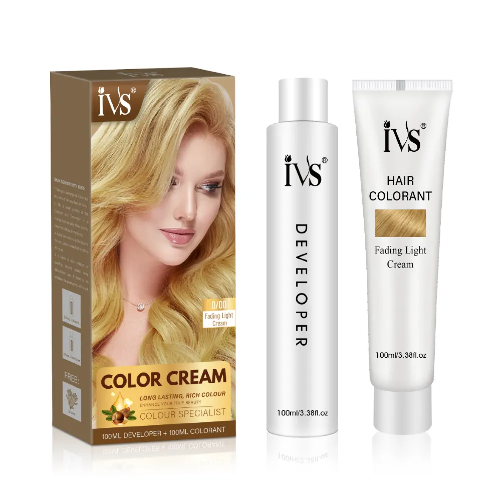 IVS Oem Odm krim pewarna rambut dengan Developer, pewarna rambut mengurangi warna Crema Para Colorear Cabello