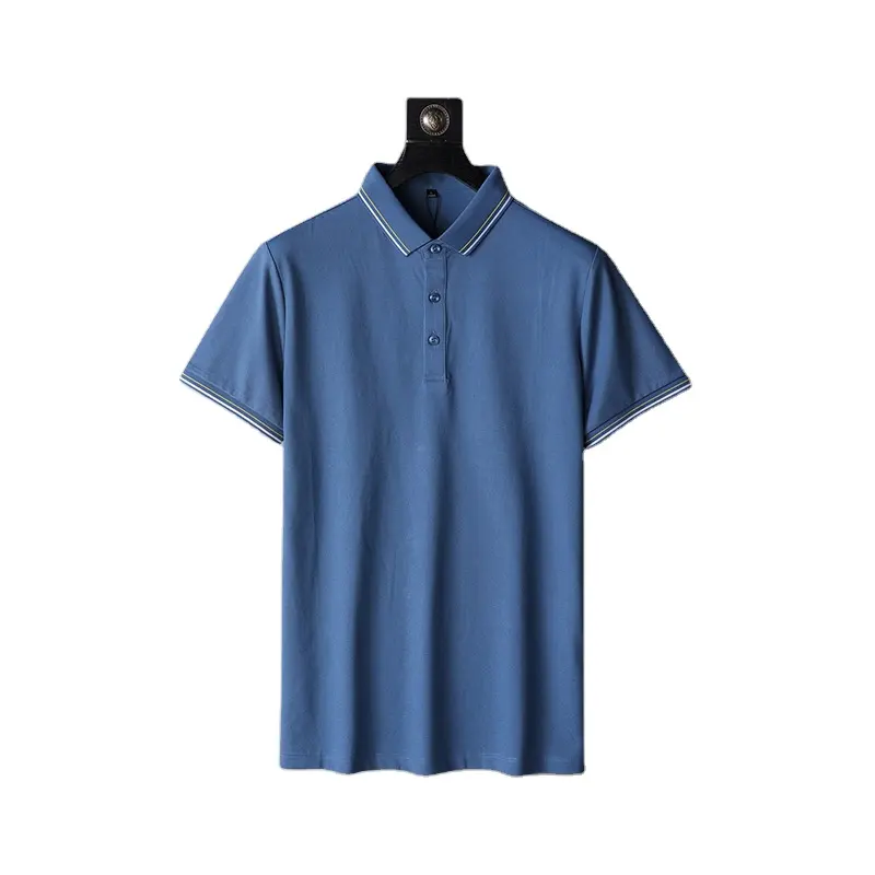 Vente directe d'usine polos bleu marine à manches courtes pour hommes d'affaires formel style simple leader golf fit polos pour hommes