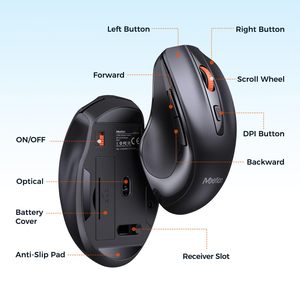 Meetion C4130, envío gratis, con teclado numérico, táctil silencioso, ergonómico, para ordenador, ratón de ordenador, para PC, para ratón, C4130 - Product Image 4