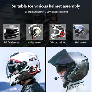 X2インターホンヘッドセットモーターサイクルヘルメットインターホンBT5.1for 2 Rider 800MフルデュペックストーキングハンズフリーコミュニケーターFMIP65 - Product Image 5
