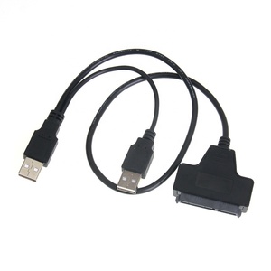 40厘米双USB 2.0至Sata 7 + 15 22针适配器电缆SATA数据线，适用于2.5英寸硬盘驱动器HDD线 - Product Image 2