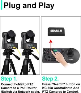 Контроллер камеры FoMaKo KC608N NDI PTZ 3 "LCD, NDI Camera Controller клавиатура с 4D джойстиком для прямой трансляции черный