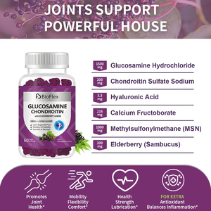 Marque privée OEM Chlorhydrate de glucosamine sulfate de chondroïtine sodique gommes MSM suppléments antioxydants avec sureau et MSN - Product Image 6