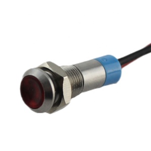 Piccolo mini interruttore a pulsante in metallo lampada di segnalazione in acciaio inossidabile DC12V spia rossa - Product Image 6