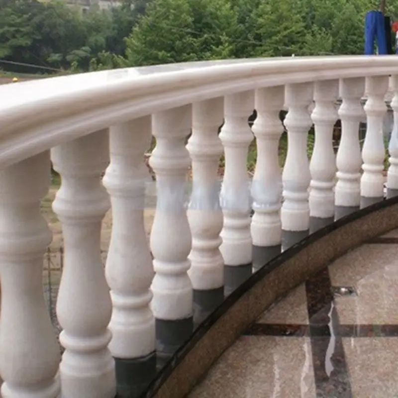 Villa Design moderno intagliato a mano in marmo bianco ringhiera in pietra naturale corrimano e balaustre Post pilastri per la vendita