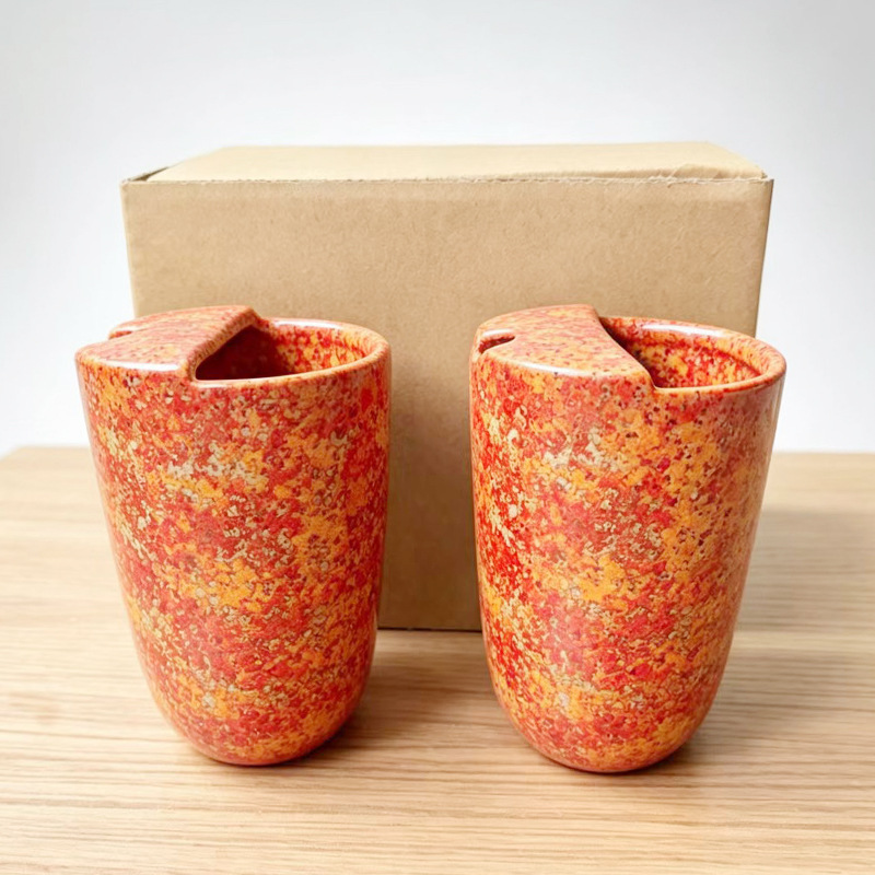 Vaso de cola abierto, burbuja roja, paquete de dos