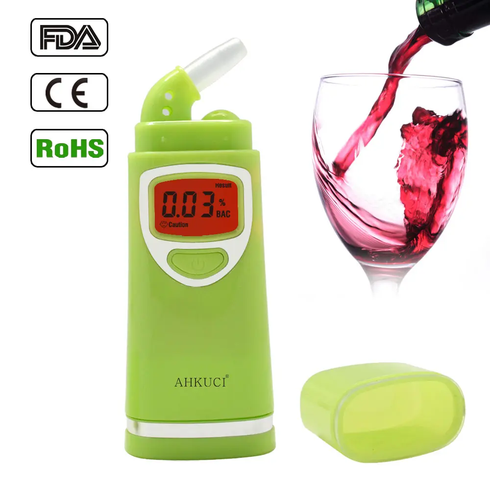 Micro testeur d'alcoolémie numérique, testeur d'haleine professionnel de l'alcool, appareil en promotion, avec marque vernee et AHKUCI, AT-828, vert