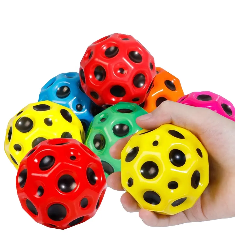 High Quality Low MOQ Big Coral Ball Rainbow Color Kids High Bouncy Balls Bouncing Moon Stress Ball for Kids