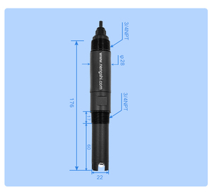Sensor de pH analógico RS485, salida de sonda digital de 4-20mA para control de procesos de agua industrial - Product Image 3