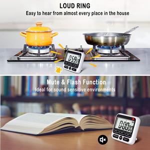 Schermo digitale Timer da cucina grande Display Timer digitale quadrato cottura Count up conto alla rovescia sveglia sonno cronometro orologio - Product Image 2