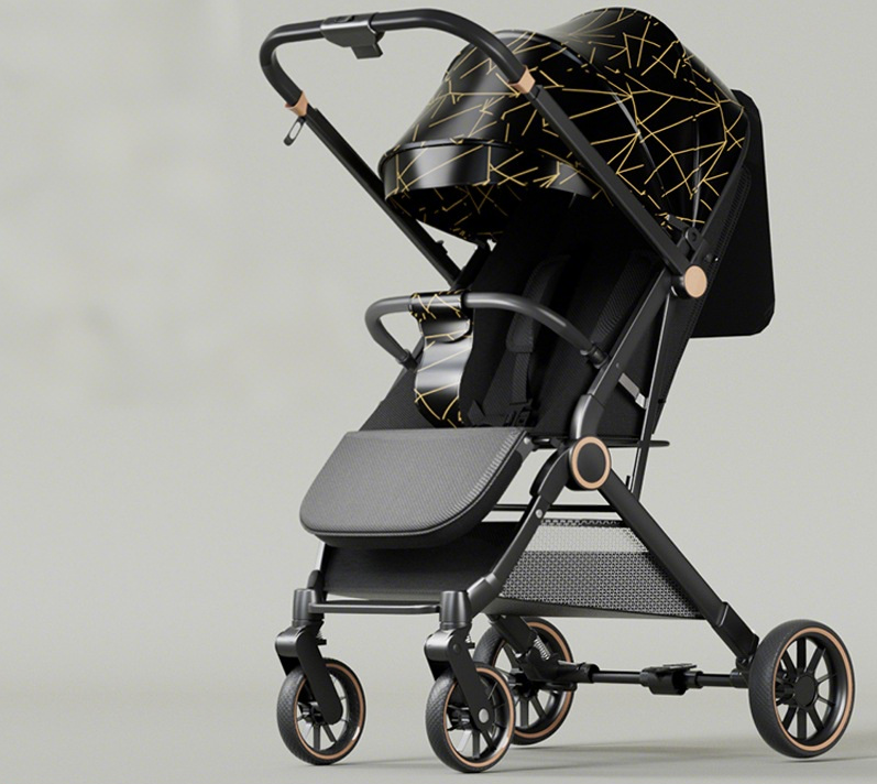 Gold and Black-One-way push EVA wheel