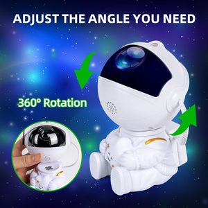 Çok fonksiyonlu Aurora Galaxy projektör bebek yıldız gece lambası uzaktan kumanda yıldızlı gökyüzü astronot projektör ışık çocuk odası dekor - Product Image 2