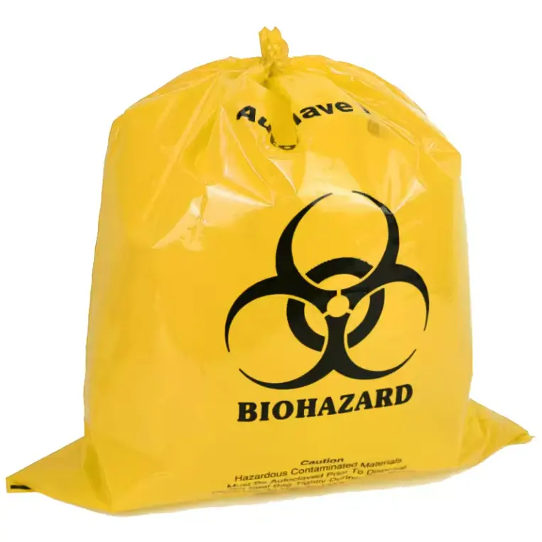 Hastane klinik HDPE veya PE torba için tıbbi çöp torbası bertaraf