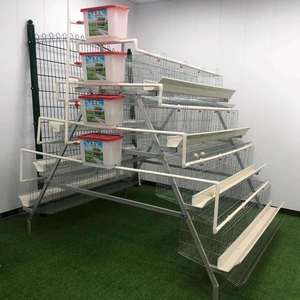 4 katlı 4 kapılı bir tip tavuk kafesi galvaniz ev kullanımı için 128 kuş katman kapasitesi perakende üretim tesisi - Product Image 6