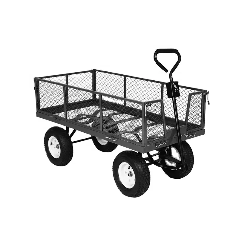 Heavy Duty Mover Strumenti Trolley Fattoria e Giardino In Metallo Maglia Piattaforma Giardino Carro Pesante Capacità Pieghevole In Acciaio Giardino Rimorchio