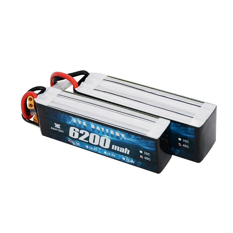 Ebattery 6000 6200mah lipo 배터리 7.4v 11.1v3s 14.8v4s 22.2v6s 팩 rc