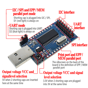 CH341 programador USB a UART IIC SPI I2C convertidor puerto paralelo convertidor a bordo Indicador de funcionamiento lámpara Módulo de placa