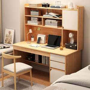 Escritorio de ordenador de escritorio para el hogar, estantería de oficina simple integrada con combinación de estantería, dormitorio, escritorio de escritura para estudiantes - Product Image 1