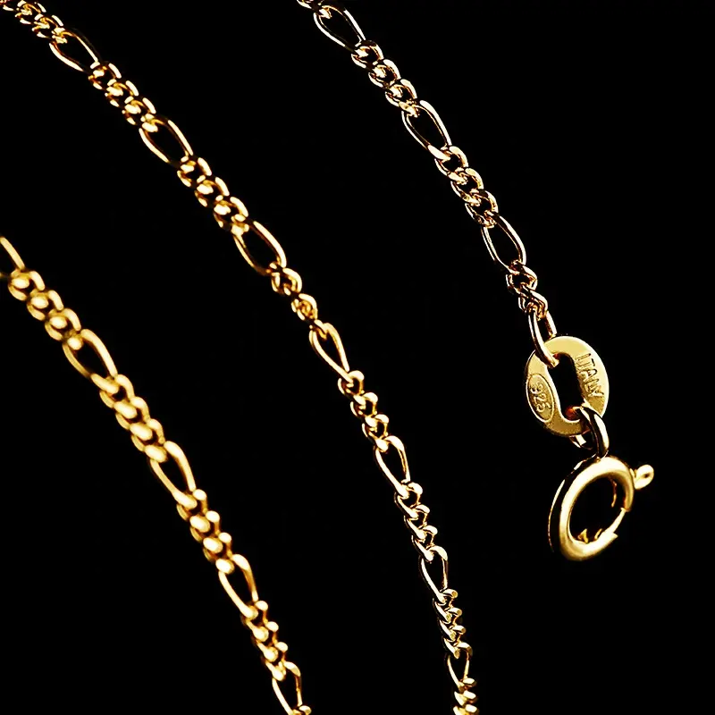 Gioielli in argento 18k oro reale placcato argento figaro catene superiore qualità italia 100% solido 925 collana a catena in argento per ragazze