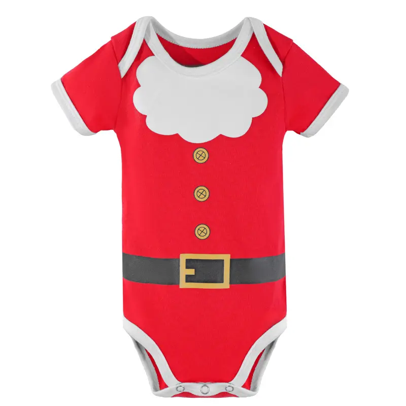 Vente en gros de vêtements de Noël pour bébés ensemble de barboteuses en coton ensemble de barboteuses pour nouveaux-nés bébés garçons filles pour Noël