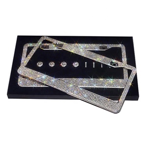 Tinh thể Rhinestone sử dụng cho USA Kích thước giấy phép tấm khung với đá quý ưa thích Bling xe llicense tấm khung - Product Image 1