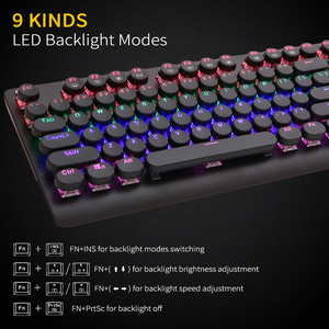 Teclado mecánico para juegos nostálgico de 104 teclas con teclas flotantes Teclado de estilo retro único - Product Image 6