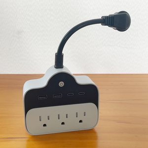 Taşınabilir 3 yollu elektrik soketi güç şeridi 3 AC çıkışları 4 USB portları 15A anma akımı 125V anma çoklu fiş seyahat adaptörü - Product Image 3