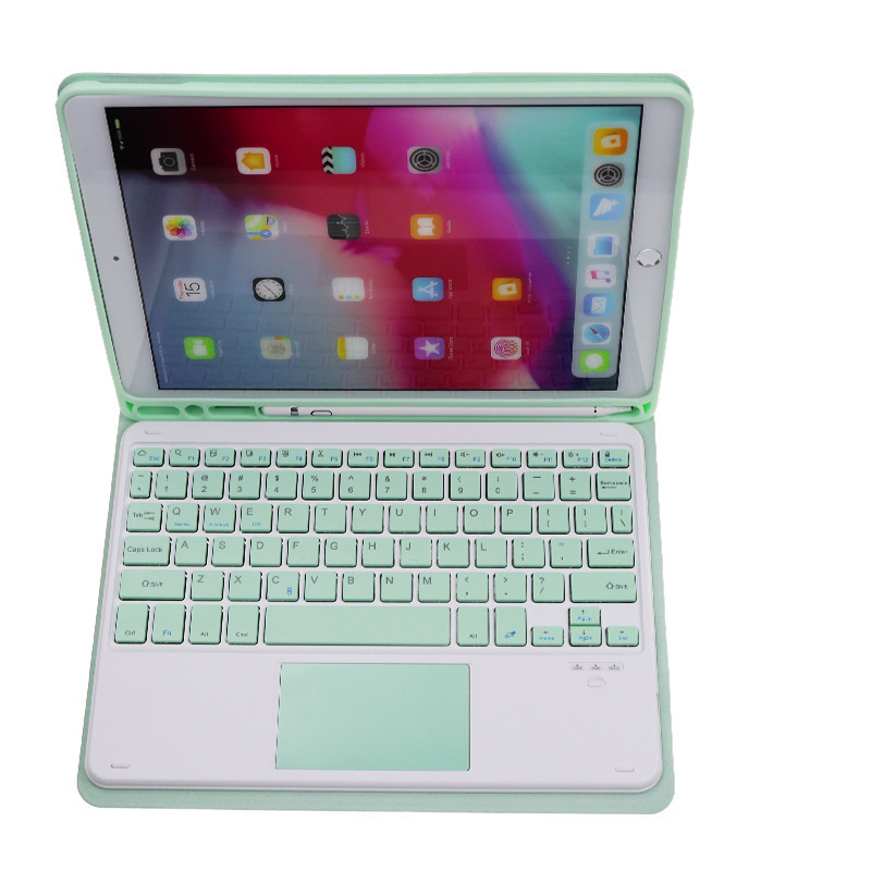 Clavier tactile carré en cuir vert clair