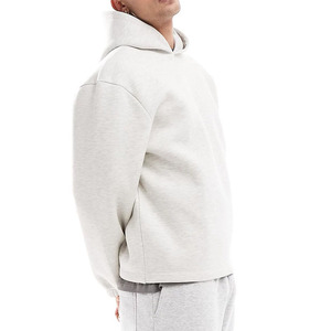 New Fashion Cotton Blank <strong>Plain</strong> Hoodies No <strong>Strings</strong> Packet Unisex Oversized Grey Hoodie for Men - Product Image 2