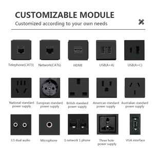 Yeni koleksiyon monte mobilya masaüstü soketi 3 evrensel fiş 2 hızlı Usb şarj aleti 2 Internet Port Switch soket - Product Image 2