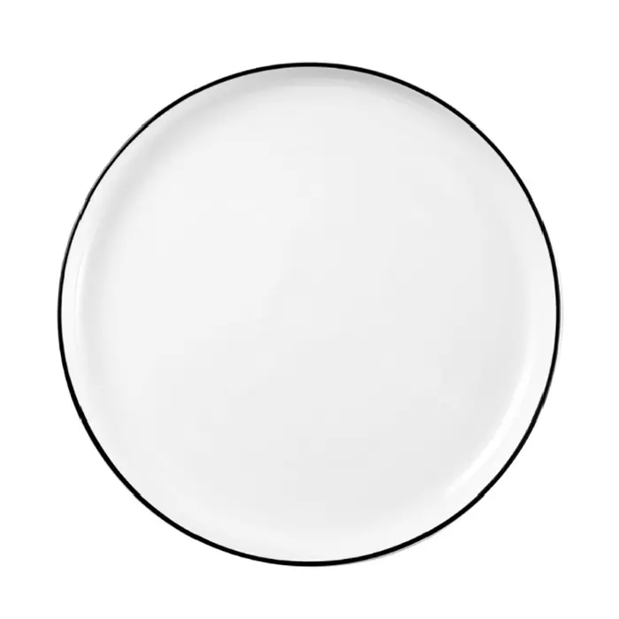 हस्तनिर्मित उच्च सफेद रेस्तरां Tableware दौर सिरेमिक मिठाई की थाली